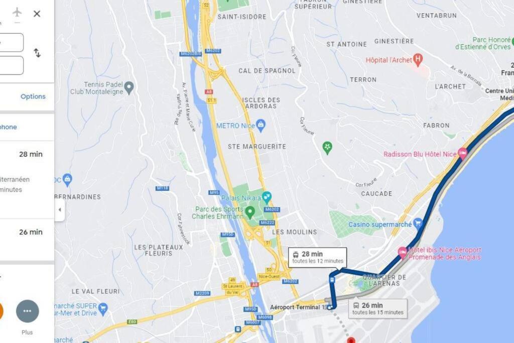 Bd Grosso Apt 4 Prs, 300M Plage, Clim, Parking 尼斯 外观 照片