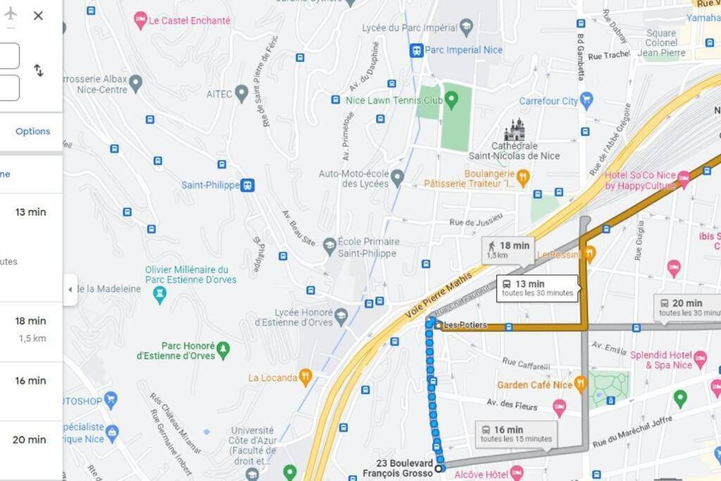 Bd Grosso Apt 4 Prs, 300M Plage, Clim, Parking 尼斯 外观 照片